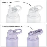 Vinsun RVS Drinkfles 750 ml - Witte Thermosfles met Rietje en Drinkopening - Lekvrij
