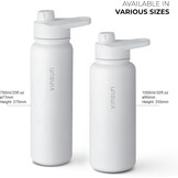 Vinsun RVS Drinkfles 750 ml - Witte Thermosfles met Rietje en Drinkopening - Lekvrij