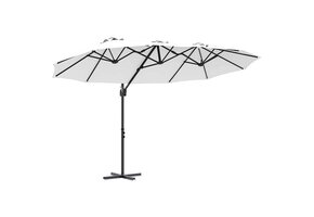 Grote Parasol 372x198cm Polyester/Aluminium Zand - 35% Korting