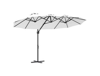 vidaXL Parasol 372 x 198 x 243 cm Polyester en Aluminium Zand