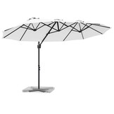 vidaXL Parasol 372 x 198 x 243 cm Polyester en Aluminium Zand