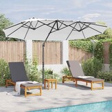 vidaXL Parasol 372 x 198 x 243 cm Polyester en Aluminium Zand