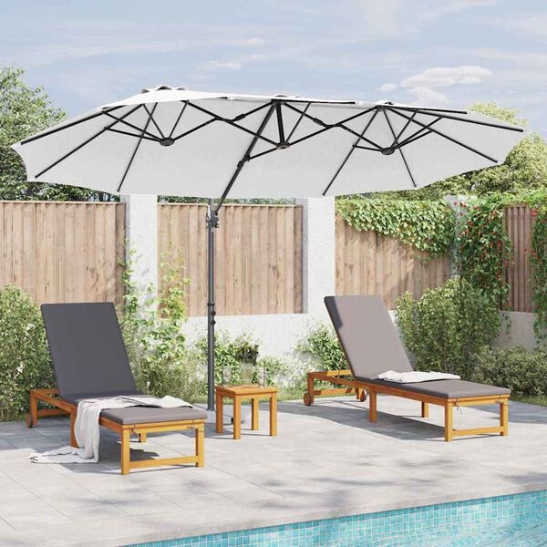 vidaXL Parasol 372 x 198 x 243 cm Polyester en Aluminium Zand