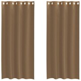 vidaXL Gordijnen voile met doorvoertules 2 st lichtbruin