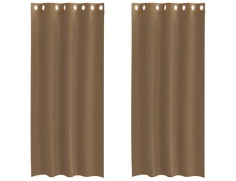 vidaXL Gordijnen voile met doorvoertules 2 st lichtbruin