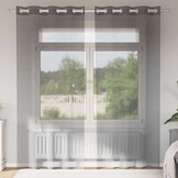 vidaXL Gordijnen voile met doorvoertules 2 st lichtbruin