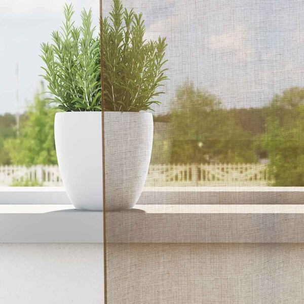 vidaXL Gordijnen voile met doorvoertules 2 st lichtbruin