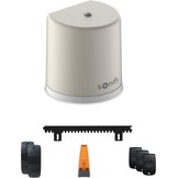 Somfy Freevia Line Grijze Schuifpoortopener met 4 meter Tandheugel en 3 Handzenders