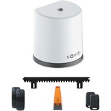 Somfy Freevia Line Grijze Schuifpoortopener met 4 meter Tandheugel en 3 Handzenders