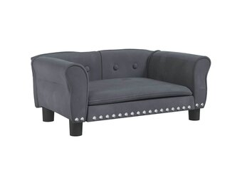 vidaXL Hondenmand 70x45x30 cm fluweel donkergrijs