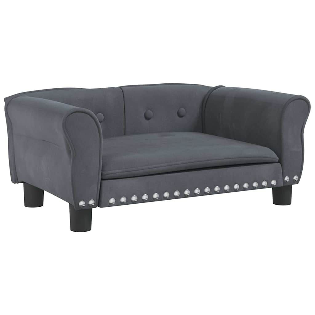 vidaXL Hondenmand 70x45x30 cm fluweel donkergrijs