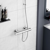 MORADO douchekraan met thermostaat, mengkraan douchethermostaat, kraan douche, douchestang met anti-kalkkraan, chroom, messing