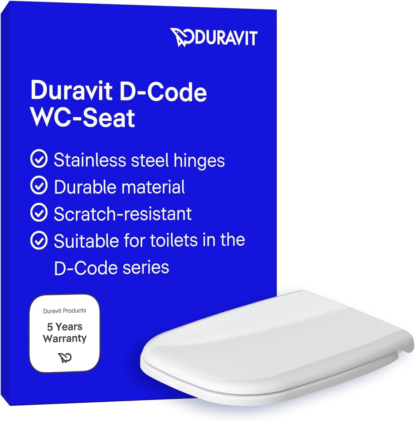 Duravit D-Code Toiletzitting - Duroplast - Wit - 43 x 36 cm