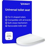 Duravit Univavo Toiletbril D-Vorm met Soft-Close en Quick-Release - Wit 432 x 368 mm