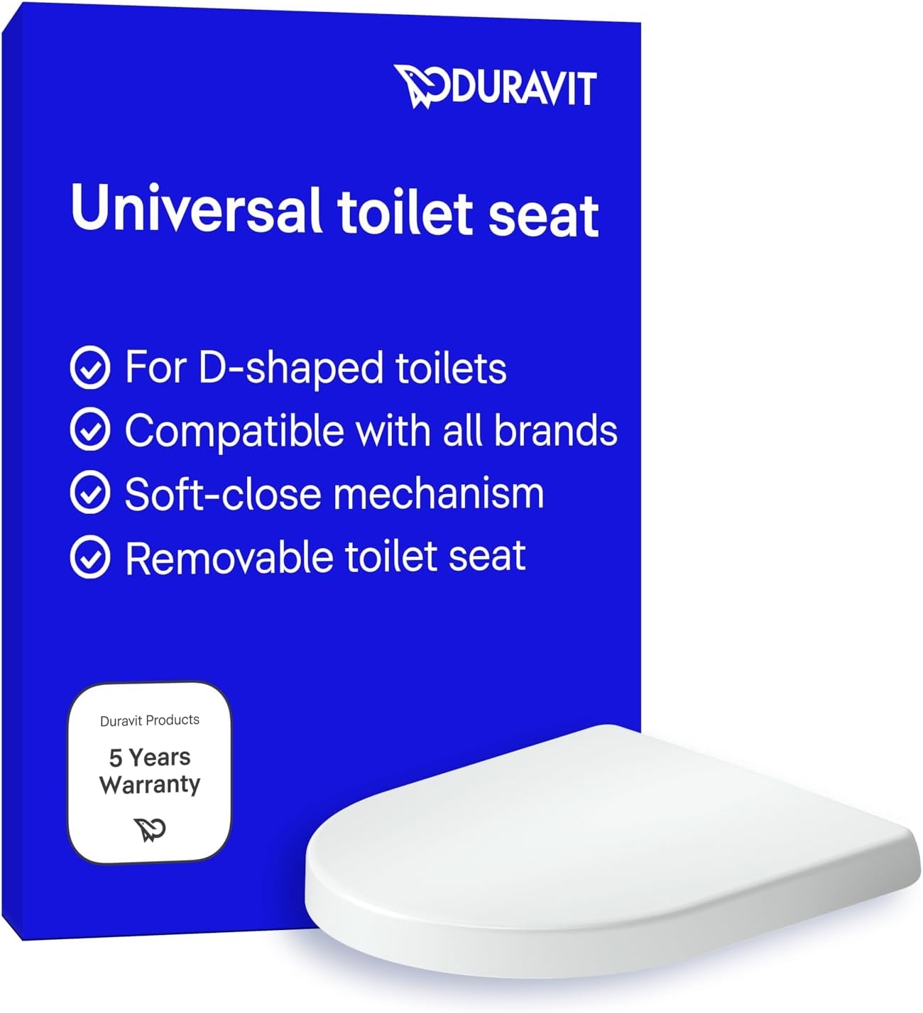 Duravit Univavo Toiletbril D-Vorm met Soft-Close en Quick-Release - Wit 432 x 368 mm