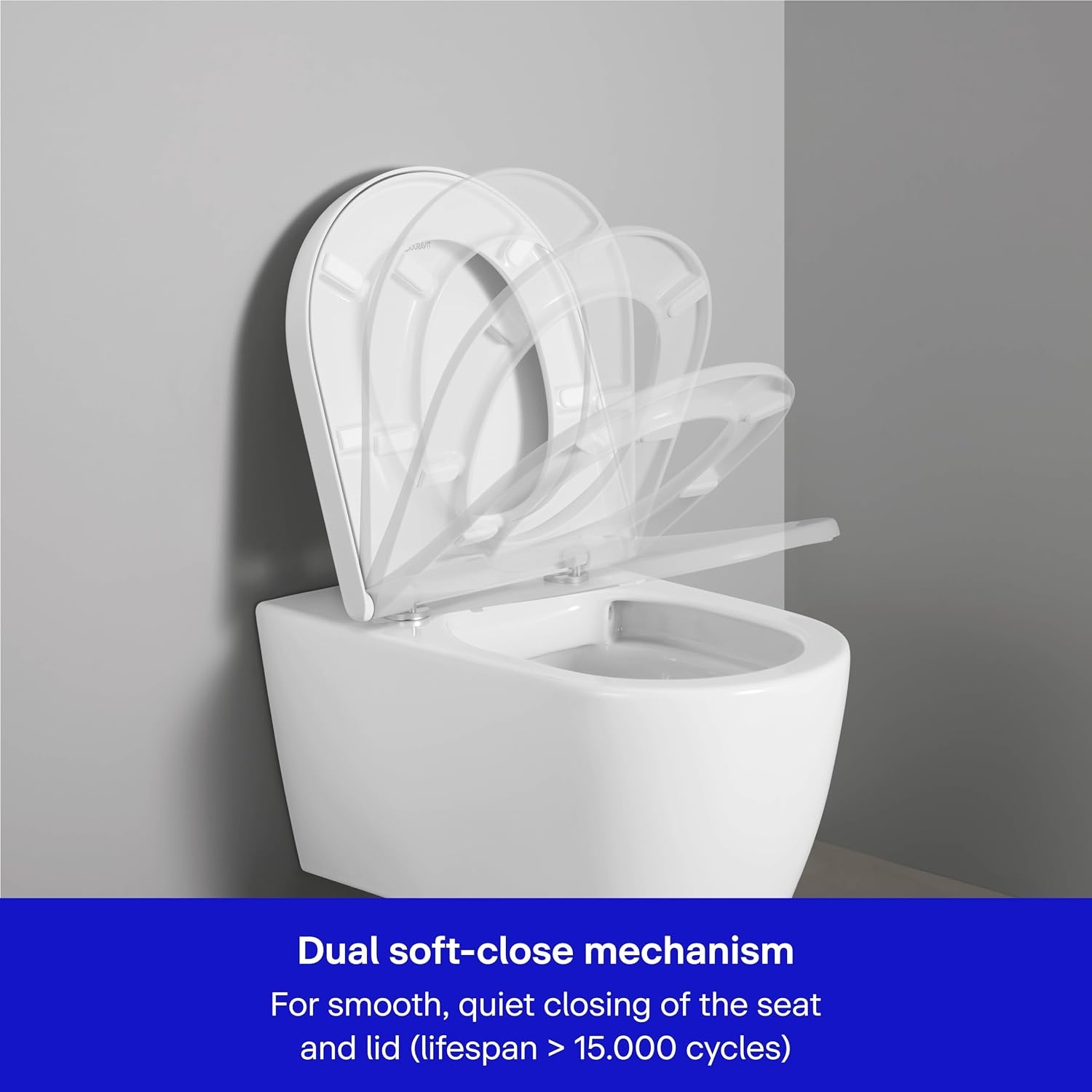 Duravit Univavo Toiletbril D-Vorm met Soft-Close en Quick-Release - Wit 432 x 368 mm