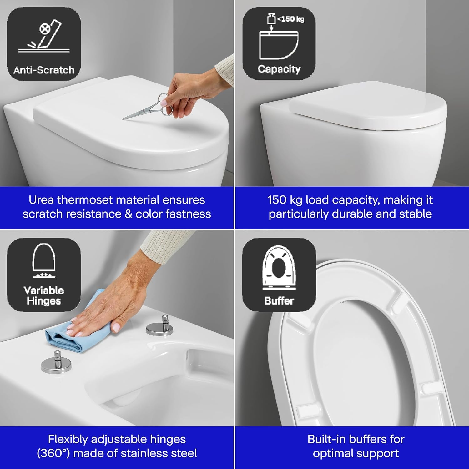 Duravit Univavo Toiletbril D-Vorm met Soft-Close en Quick-Release - Wit 432 x 368 mm