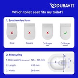 Duravit Univavo Toiletbril D-Vorm met Soft-Close en Quick-Release - Wit 432 x 368 mm