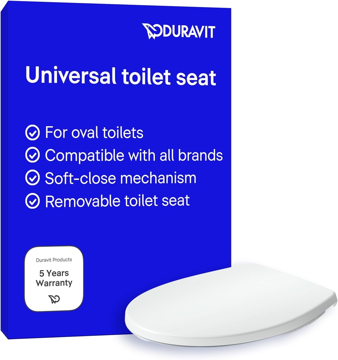 Duravit Univavo Toiletbril D-Vorm met Soft-Close en Quick-Release - Wit 432 x 368 mm