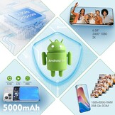 Ontgrendelde telefoon, CWOWDEFU S18 Android 14 Smartphone met 6,58" 2K Incell-scherm, 16(8+8) GB RAM+ 256 GB ROM, Dual SIM 4G, Octa-Core, Gezichts-/vingerafdrukherkenning/NFC/GPS 2024