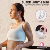 Nerunsa 2026 Bluetooth hoofdtelefoon, draadloze Bluetooth 5.4 hifi-stereo, in-ear hoofdtelefoon met ENC ruisonderdrukkende microfoon, IP7 waterdichte oordopjes, USB-C, 50 uur speeltijd, draadloze