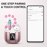 Nerunsa 2026 Bluetooth hoofdtelefoon, draadloze Bluetooth 5.4 hifi-stereo, in-ear hoofdtelefoon met ENC ruisonderdrukkende microfoon, IP7 waterdichte oordopjes, USB-C, 50 uur speeltijd, draadloze