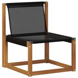 vidaXL 3 st Buitenzitmiddelsofa Massief acaciahout en Textilene Stof
