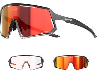 KAPVOE Fietsbril, anti-condens, zelfkleurend, voor heren en dames, fotochroom, snelle bril, sport, zonnebril, helder, racefietsbril, sportbril, MTB, K164