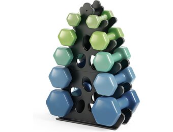 Josmimic 5-Niveau Halterrek - A-Frame Opbergrek voor Halters - Zwart Metalen Halterstandaard