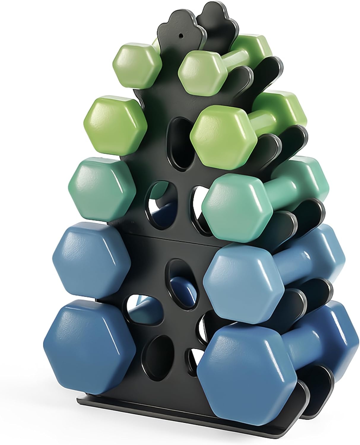 Josmimic 5-Niveau Halterrek - A-Frame Opbergrek voor Halters - Zwart Metalen Halterstandaard