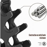Josmimic 5-Niveau Halterrek - A-Frame Opbergrek voor Halters - Zwart Metalen Halterstandaard