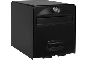 Brievenbus Gegalvaniseerd Staal 28x36,5 cm - Dubbele Opening Zwart (34% Korting)