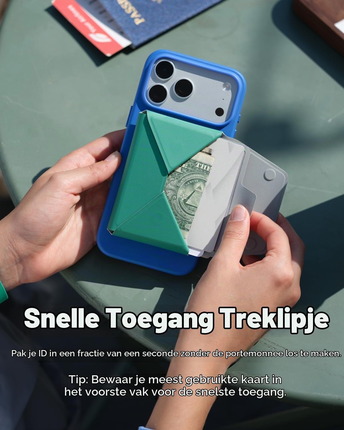 MOFT Movas Magnetische Portemonnee - Marineblauw - 8 Kaartvakken - MagSafe Compatibel