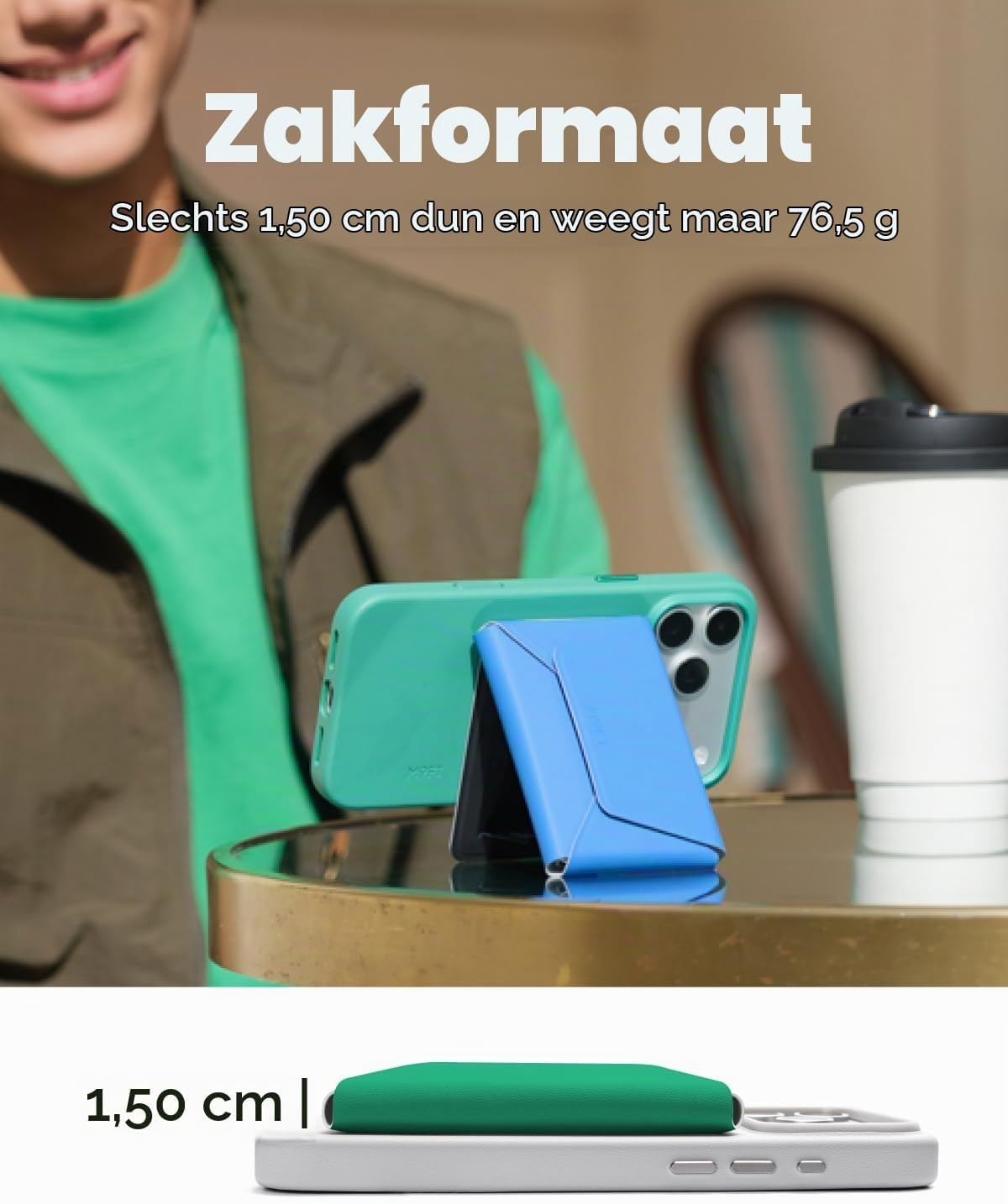 MOFT Movas Magnetische Portemonnee - Marineblauw - 8 Kaartvakken - MagSafe Compatibel