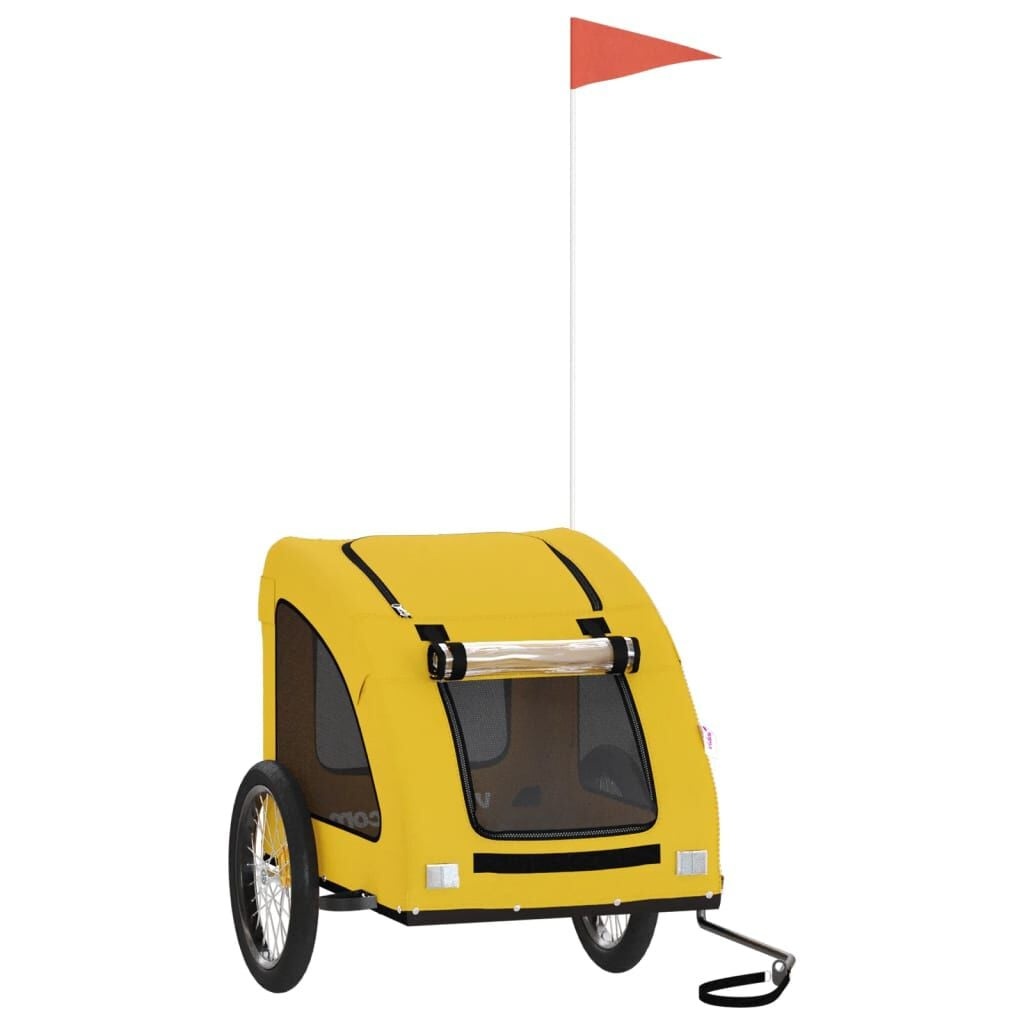 Gele Hondenfietstrailer Oxford Stof & IJzer - 54% Korting!