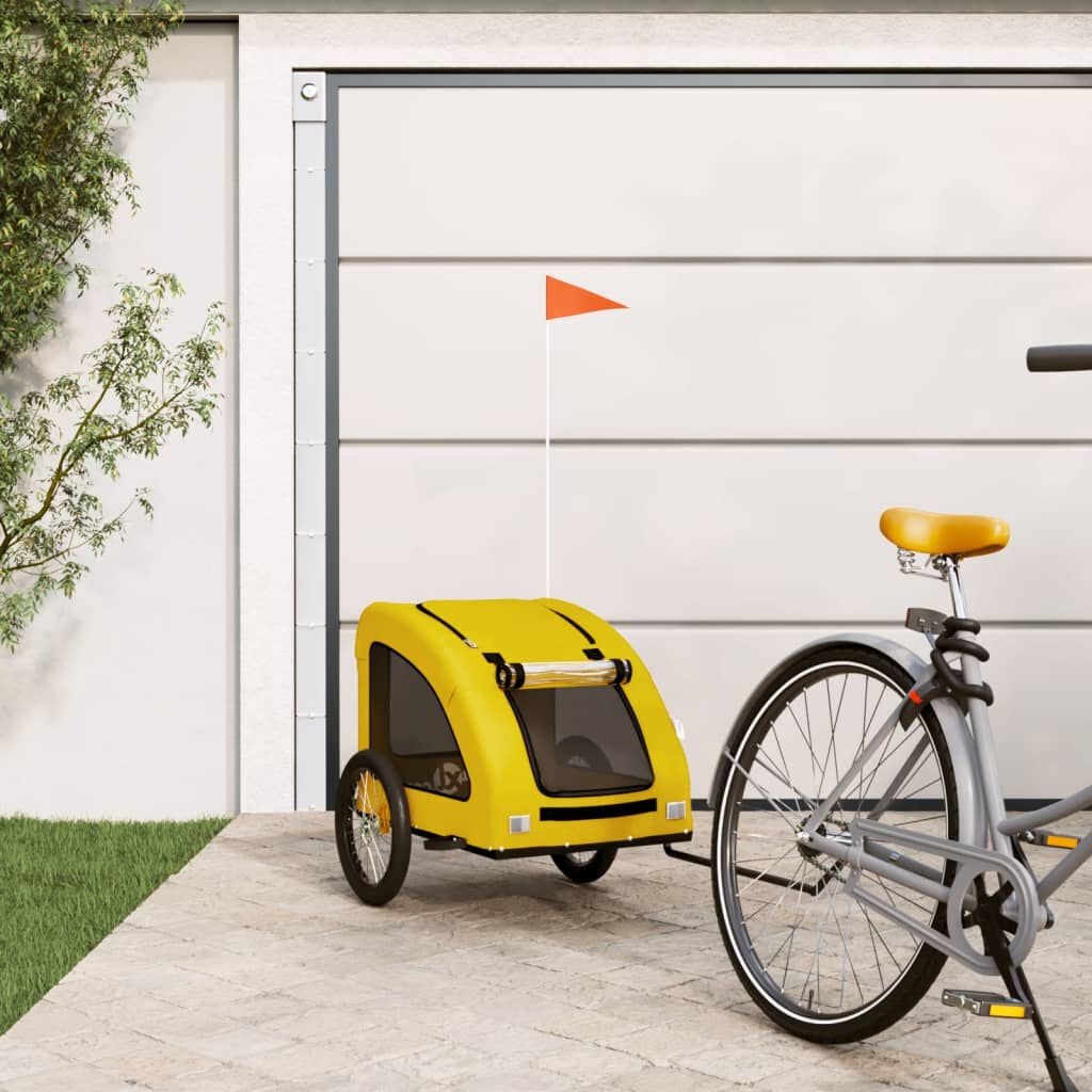 Gele Hondenfietstrailer Oxford Stof & IJzer - 54% Korting!