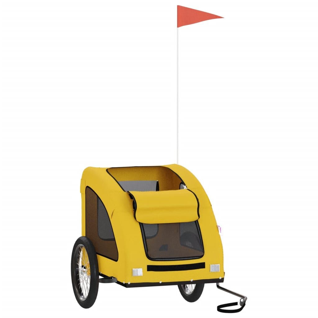 Gele Hondenfietstrailer Oxford Stof & IJzer - 54% Korting!