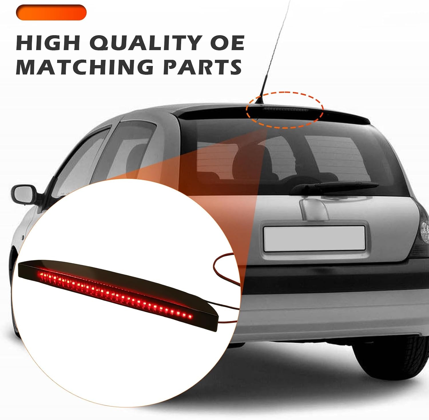 Derde Remlicht LED Zwart Rood ABS - 32% Korting, Geschikt voor Renault Clio II 1998-2005