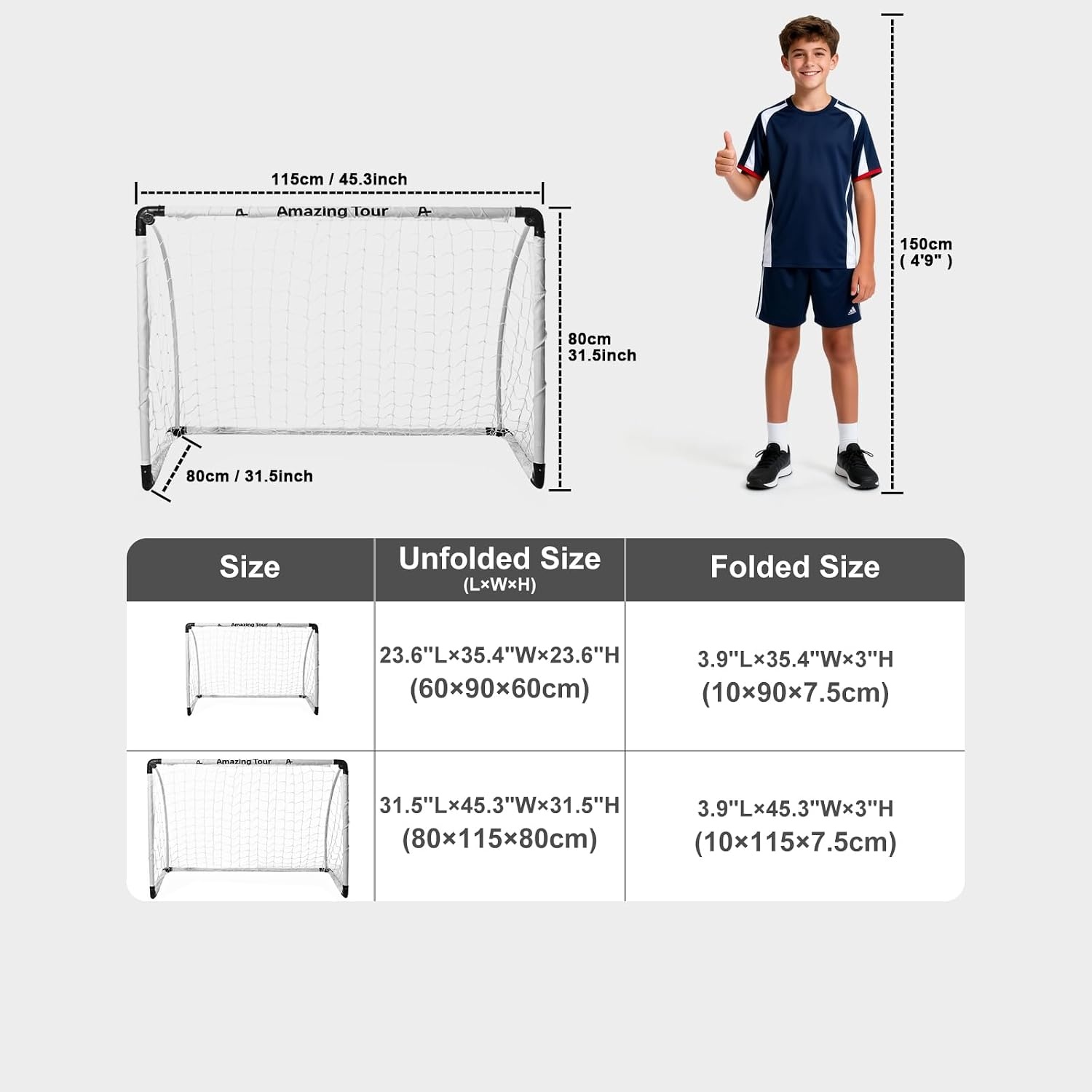 Opvouwbaar Voetbaldoel voor Kinderen (115x80cm) - 32% Korting!