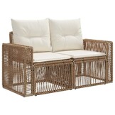 vidaXL Tuinbank Beige Poly Rattan - 34% Korting