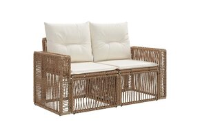 vidaXL Tuinbank Beige Poly Rattan - 34% Korting