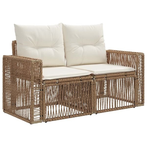 vidaXL Tuinbank Beige Poly Rattan - 34% Korting