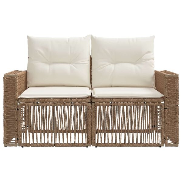 vidaXL Tuinbank Beige Poly Rattan - 34% Korting