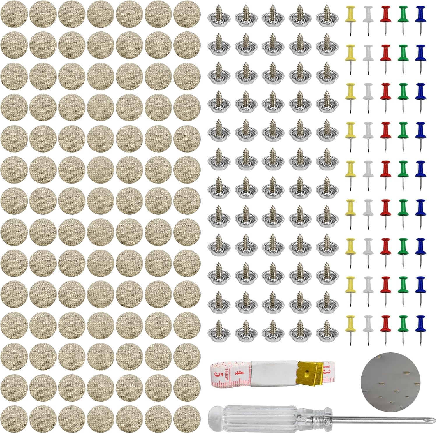 100 Beige Dakhemel Reparatie Pins - Universele Auto Hemelbekleding Set