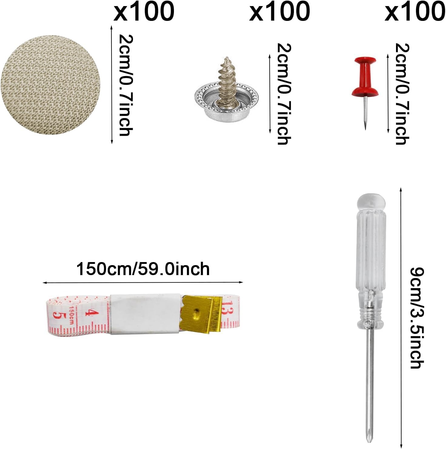 100 Beige Dakhemel Reparatie Pins - Universele Auto Hemelbekleding Set