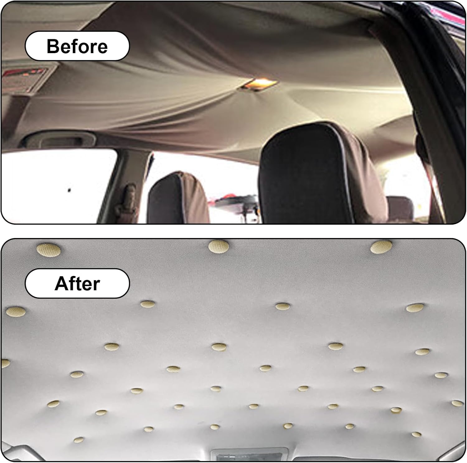 100 Beige Dakhemel Reparatie Pins - Universele Auto Hemelbekleding Set