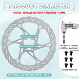 Schijfremrotor Fiets MTB BMX 140-203mm RVS 33% Korting