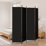 Kamerscherm 4 panelen 200x200 cm Zwart - 33% Korting