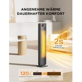 Keramische Torenkachel 2000W Grijs - 76cm | 34% Korting