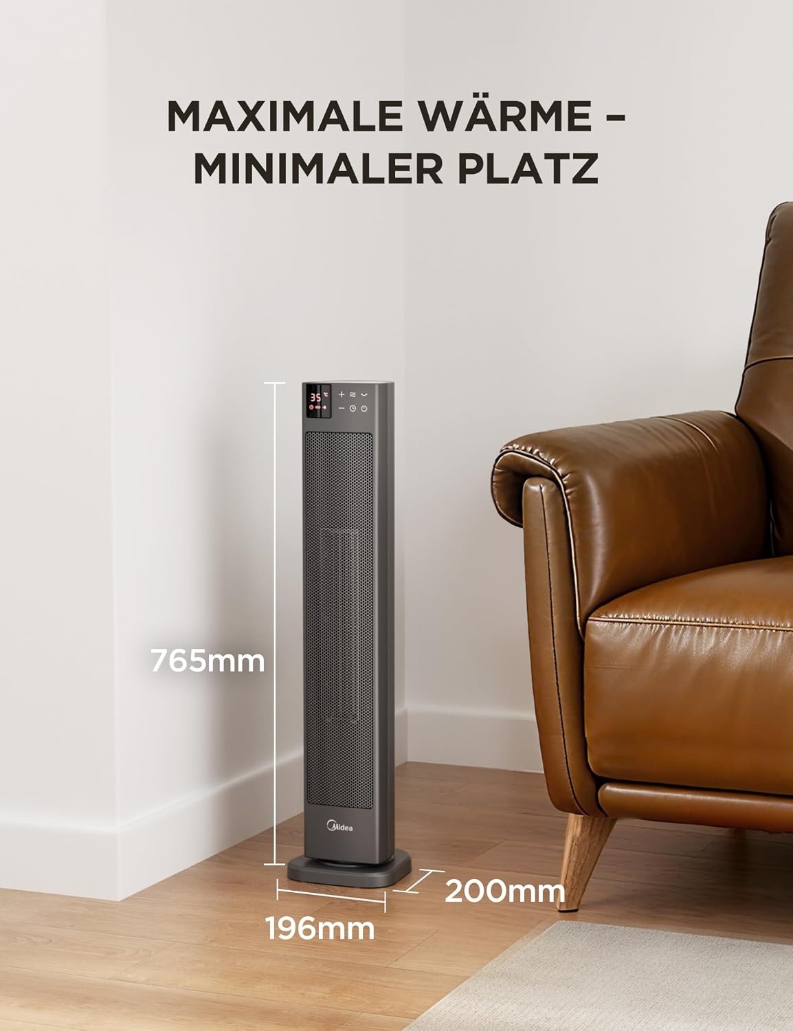 Keramische Torenkachel 2000W Grijs - 76cm | 34% Korting